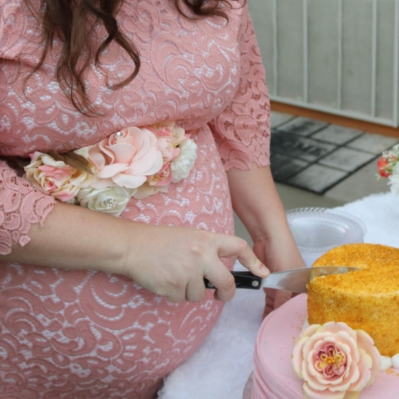 Floral Belly wrap belt pregnancy bow for baby shower - Picture 9 of 9